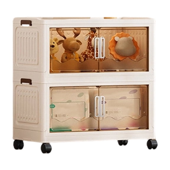 DICEWEN Hard Polypropylene Storage Bin Featuring Double Lid System And Curved Edges