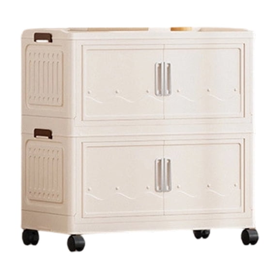 DICEWEN Hard Polypropylene Storage Bin Featuring Double Lid System And Curved Edges