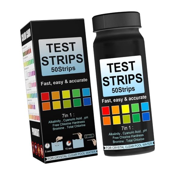 DICEWEN High Precisions Pool Spa Water Test 50 Strips Detects Multiple Level