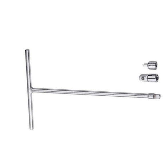 DICEWEN High Strength 3/8in T Handle Wrench Steel Socket Driver Home Repair Tool for Tight Space with Adaptors