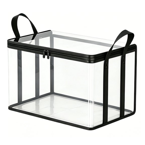 DICEWEN Large Thick Transparent Storage Box For Clothes And Blankets Organization
