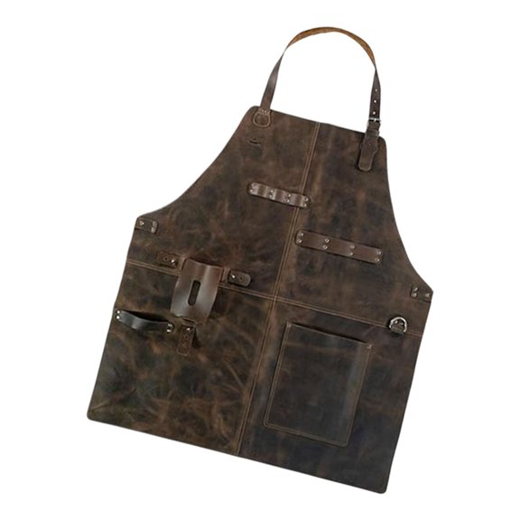 DICEWEN Long Brown Synthetic Apron Featuring Strong Stitching For Experts