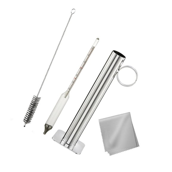 DICEWEN Metal Hydrometer Test Cup Set Includes Cleaning Brush For Liquid Density And Sugar Content Analysis