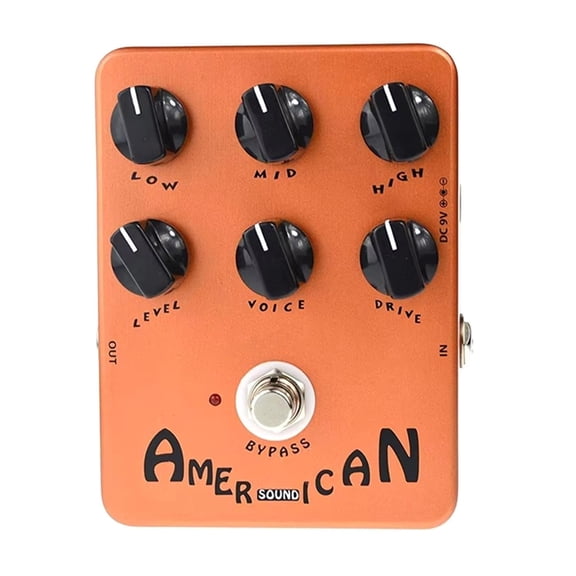 DICEWEN Metal Simulate Distortion Pedal Sound Box with Top Mounted Port Suitable for Electric Guitar with True Bypass Footswitch