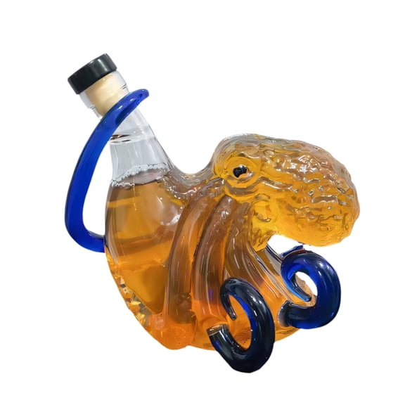 DICEWEN Octopuses Themed Glass Alcohols Container Whiskeys Bottle For Cocktails And Drinks