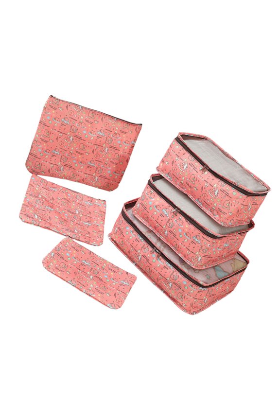 Packing Solution 6Pcs Cubes Set for Easy Travel with Cosmetic and Laundry Bag