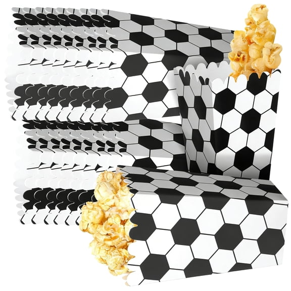 DICEWEN Popcorns Boxes Easy Assembly Popcorns Bowls Bucket Container Paper Popcorns Cups Holders Snacks Box for Party