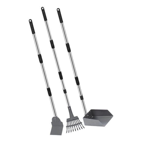 DICEWEN Professional Grade Dog Poop Scooper Kit With 38 Inch Extendable Poles Metal Waste Cleanup Tool For Large Medium Dogs
