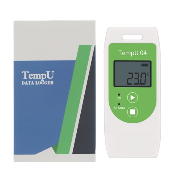 DICEWEN Programmable Temperature Monitor With Wide Ranges Accuracy USB Temperature Data Logger 32000 Points LCD Display