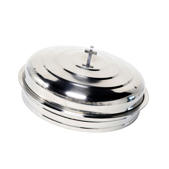 DICEWEN Religious Ceremony Serving Tray 72 Hole Design Stainless Steels Communion Plate Lid