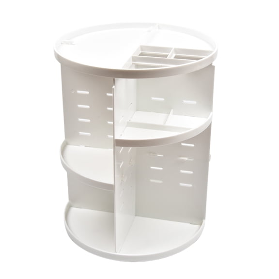 DICEWEN Round 360 Rotating Makeup Organizer Adjustable Lazy Rack Spinning Large Capacity Storage Jewelry Drawer Carousel Shelf