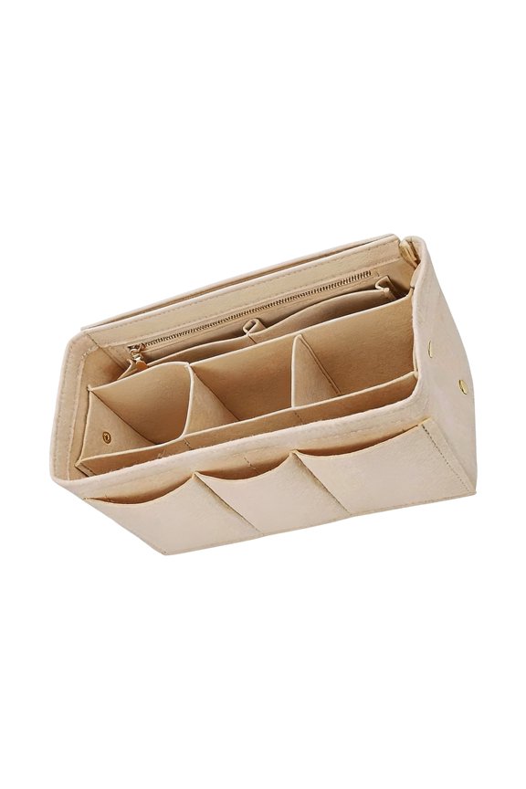 Soft Felt Makeup Bag With Multiple Pockets For Cosmetics Purse Organiser Insert
