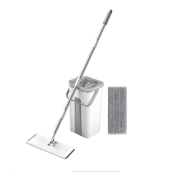 DICEWEN Squeeze Mop with Bucket Washable Microfiber Pad Household Floor Cleaner Mop Set