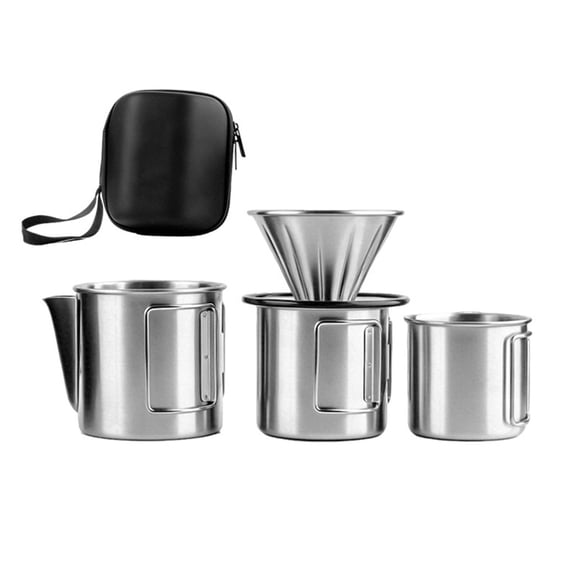DICEWEN Stainless Steel Foldable Hand Dripped Coffee Maker Set For Outdoor Travel