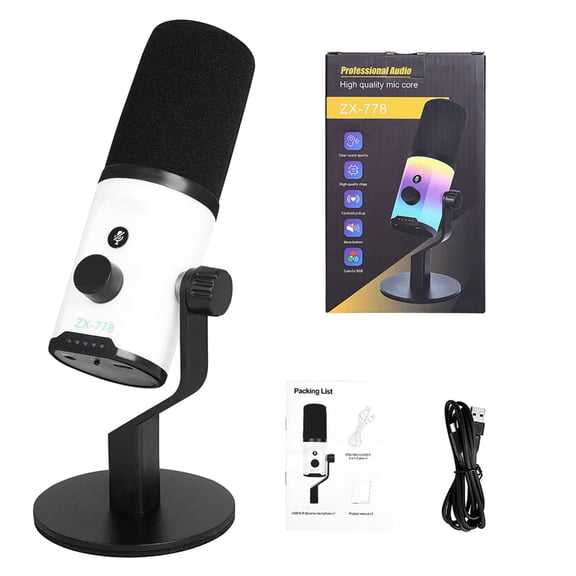 DICEWEN Studio Quality Dynamic Microphone Soft Sponge Cover Smooth Light Transitions