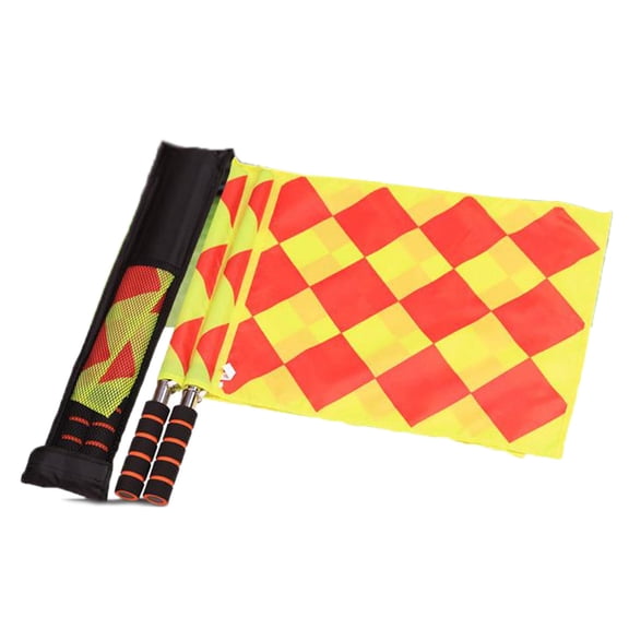 DICEWEN Track Field Competition Signal Flag Soccer Referee Flag Flag Indicator Flag Steel Referee Equipment Foam Handle