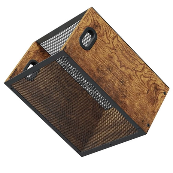 DICEWEN Traditional Metal And Desktop Garbage Bin With Side Holders Easy To Carry Space Saving