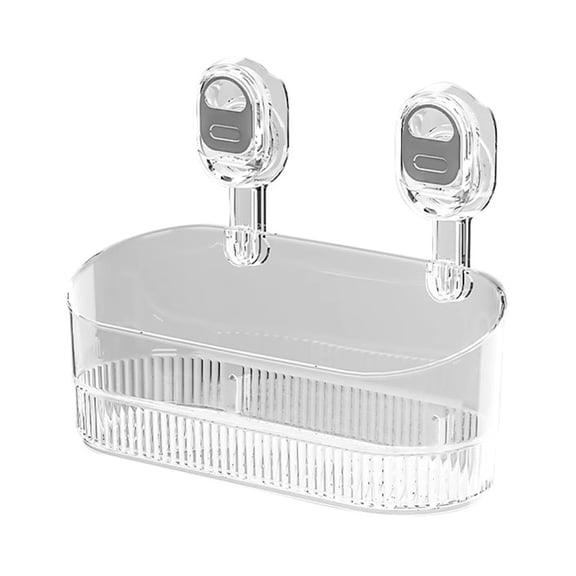 DICEWEN Transparent Shower Organizer No Drilling Suction Cup Bathroom Storage Container