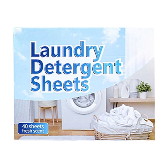 DICEWEN Travel Friendly Laundry Detergent Sheets High Efficiency Cleaning Power Water Soluble Materials for Home Use 40Sheets