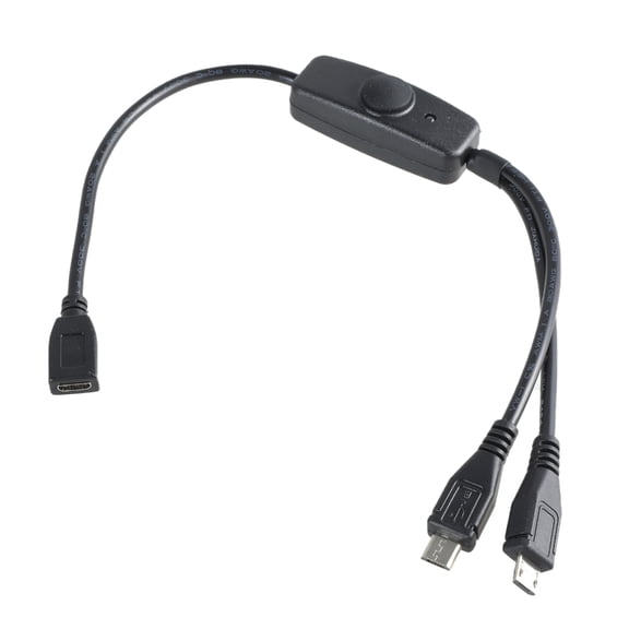 DICEWEN USB 5Pin Y Cable Line for Charging Two Devices with Convenient Switching Button