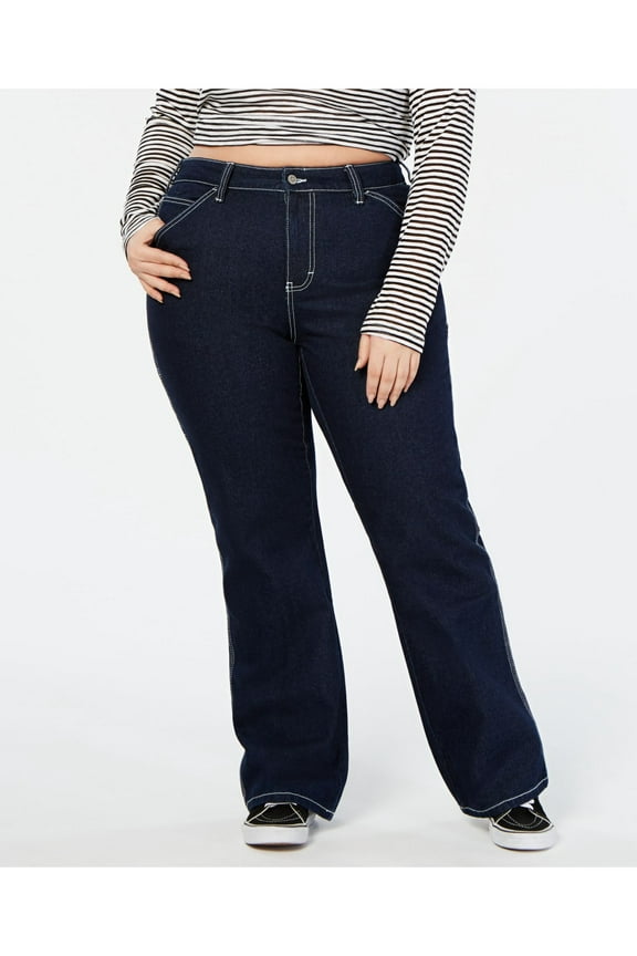 $65 Womens New Navy Relaxed High Waist Casual Jeans 16 B+B