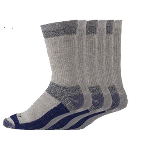 Dickies Men's 6 pairs Dri-Tech Max Cushion Crew Socks, Sizes 6-12, Grey Blue