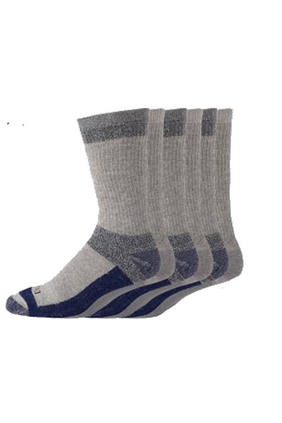 Men's 6 pairs Dri-Tech Max Cushion Crew Socks, Sizes 6-12, Grey Blue