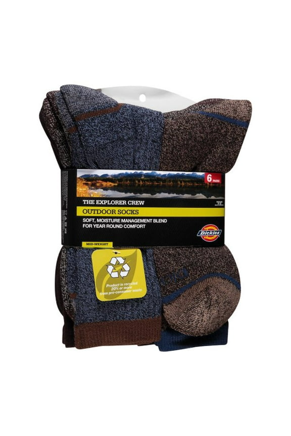 THE EXPLORER CREW MENS OUTDOOR SOCKS 6-12 6 PAIRS
