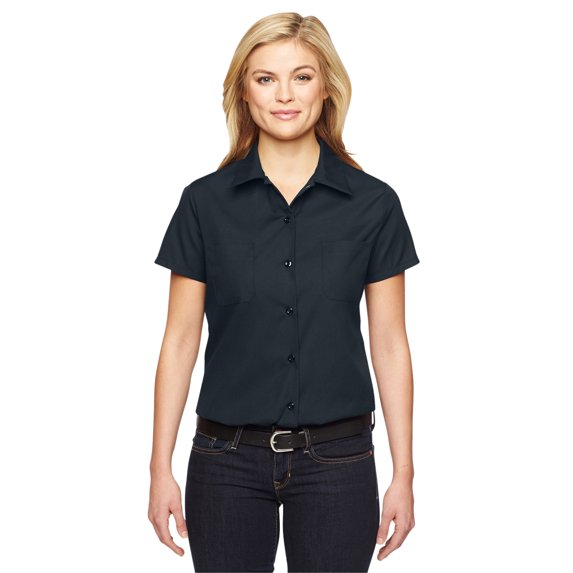 DICKIES W Dow SS Industrial Work Shirt Color: Dark Navy Size: Medium