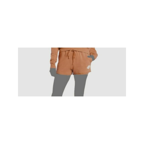 DICKIES Womens Brown Pocketed Ribbed Elastic Waist Drawstring Raw Hem Shorts Shorts Juniors XL