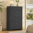 thumbnail image 1 of DICTAC Black Dresser for Bedroom with 7 Drawers, 55.7" Tall Dressers Chest of Drawers, Modern Large Wood Storage Dresser Organizer with Metal Handle, Vertical Dressers for Bedroom Living Room, 1 of 15