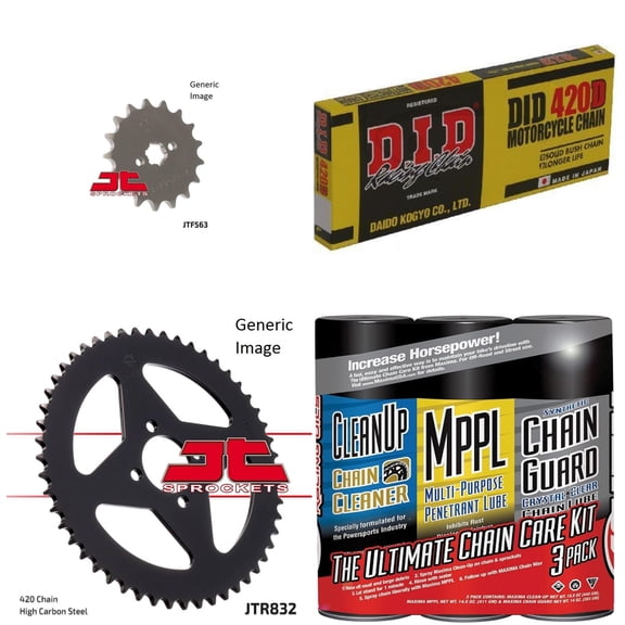 DID Standard 420D Chain Natural with MAXIMA Wax, JT Front & Rear Sprocket Kit for Street YAMAHA YSR50 1987-1992