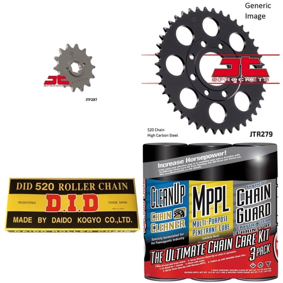 DID Standard 520 Chain Natural with MAXIMA Wax, JT Front & Rear Sprocket Kit for Street HONDA CB250 Nighthawk 1991-2008