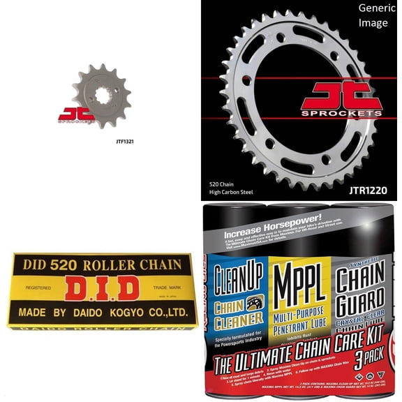 DID Standard 520 Chain Natural with MAXIMA Wax, JT Front & Rear Sprocket Kit for Street HONDA CBR250R 2011-2013