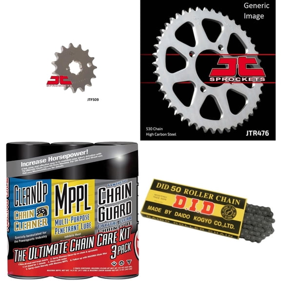 DID Standard 530 Chain Natural with MAXIMA Wax, JT Front & Rear Sprocket Kit for Street KAWASAKI KZ400C 1978
