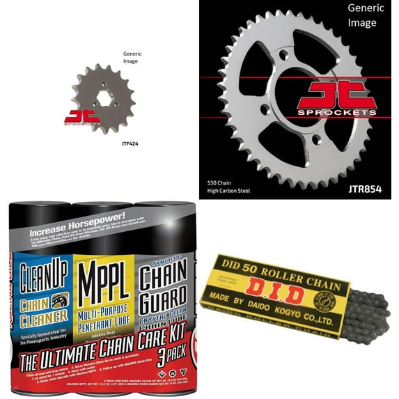 DID Standard 530 Chain Natural with MAXIMA Wax, JT Front & Rear Sprocket Kit for Street YAMAHA XS400 Special II 1980-1981