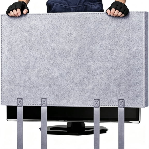 DIDADI 65 in TV Cover for Moving, Soft Thick Felt TV Moving Cover with Bottom Straps, Dust & Scratch Resistant Cover for Renovation, Painting, Storing
