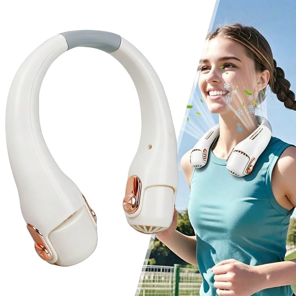DIDADI Portable Neck Fan for Full Neck & Face Cooling, USB Rechargeable, Hands-Free Wearable Fan for Outdoor Travel Hiking - Black