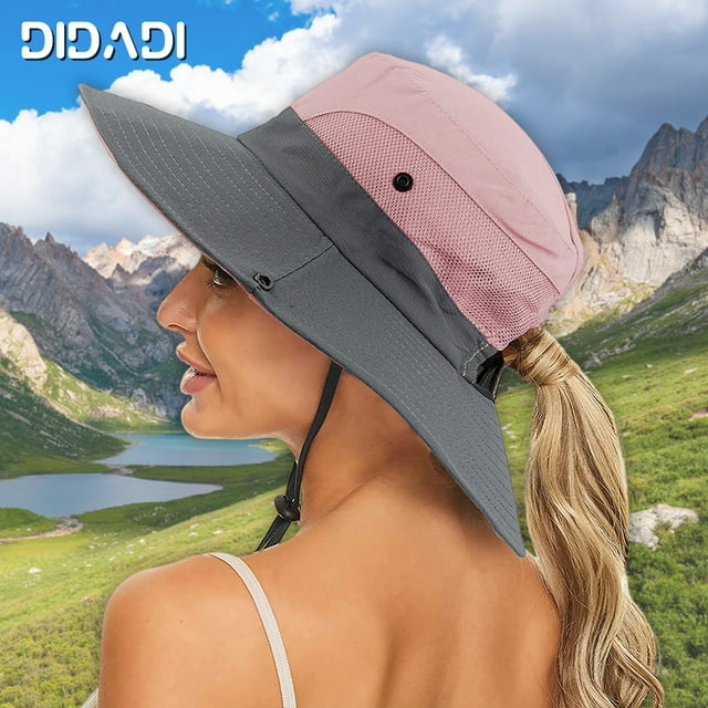 DIDADI Tribe Sun Hat with UV Protection, Outdoor Sun Hats with Ponytail