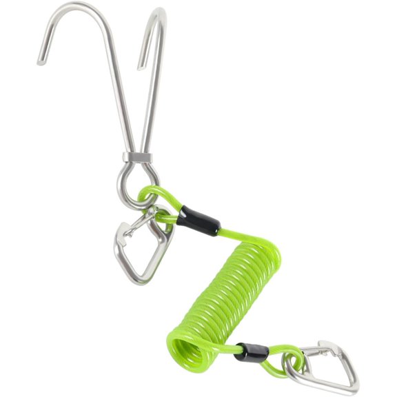 DIDEEP Diving Reef Hook Dive Stainless Steel Double Head Design Spring Rope for Underwater Security in Current Water Sports