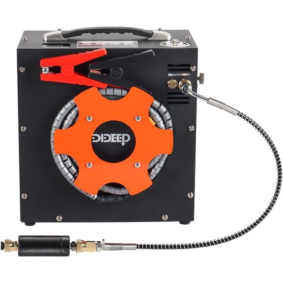 DIDEEP PCP Air Compressor, 4500Psi/300Bar High Pressure Air Compressor 12V DC or 110V AC for Scuba Tank Compressor Paintball Guns, PCP Rifles - Car/Home Use Oil-Free Design