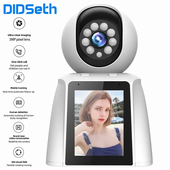 DIDSeth 3MP Baby Monitor WiFi IP Camera 360 Video Calling Mother Kids Active Call Active Answer