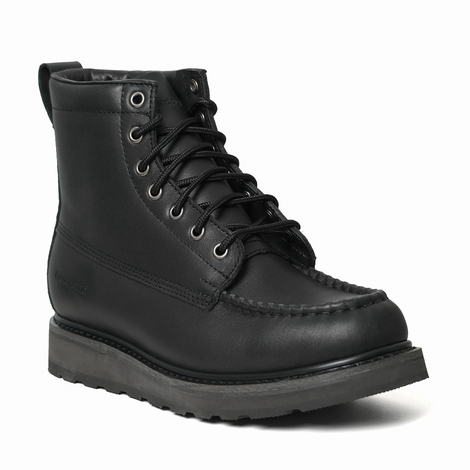 DIEHTECHRA Men's 6" Soft Toe Black Leather Work Boots, HSB84994, Size 8.5D