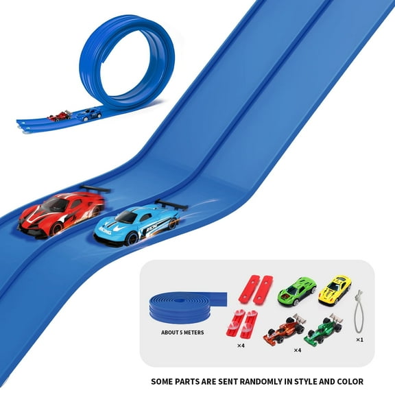 DIEORSY Flexible Race Track for Kids, Bendable Track , Portable & Foldable Indoor/Outdoor Toy, Compatible with Most 1:64 Toy Cars, Creative Gift for Boys & Girls