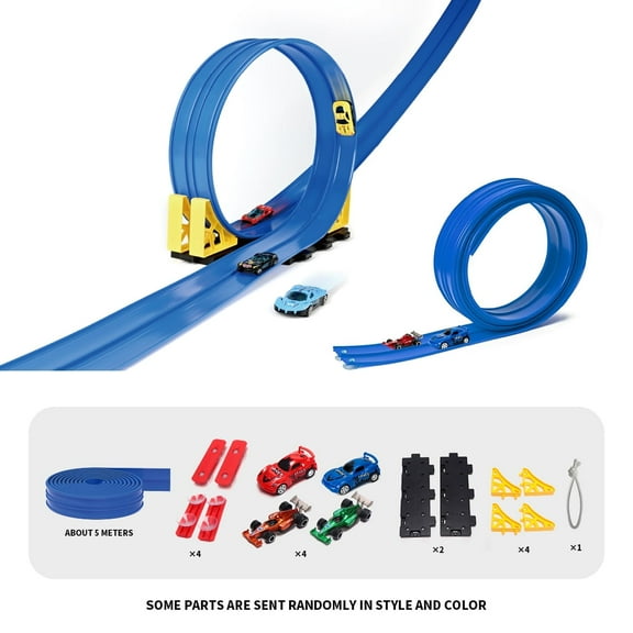 DIEORSY Flexible Race Track for Kids, Bendable Track , Portable & Foldable Indoor/Outdoor Toy, Compatible with Most 1:64 Toy Cars, Creative Gift for Boys & Girls