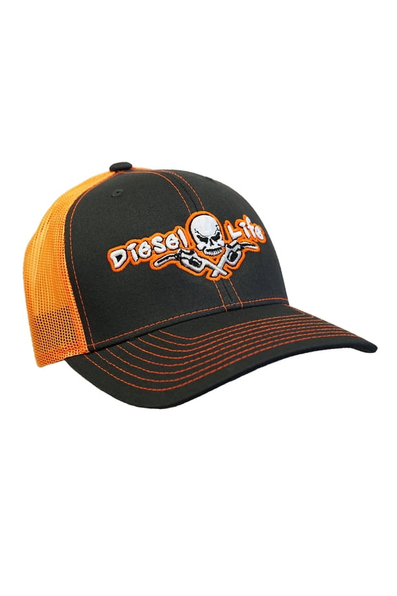 - Snap Back Patch Hat - One Size (Charcoal/NEON Orange)