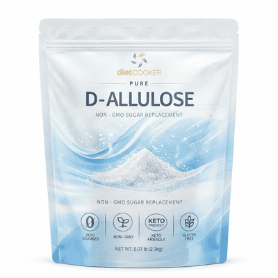DIET COOKER Allulose Sweetener 5.07 lb (2.3 kg)  Zero Net Carb Sugar Substitute, Keto Friendly, Non-GMO Rare Sugar, 70% Sweet as Sugar, No Aftertaste, Ideal for Baking, Coffee & Low Carb Recipes