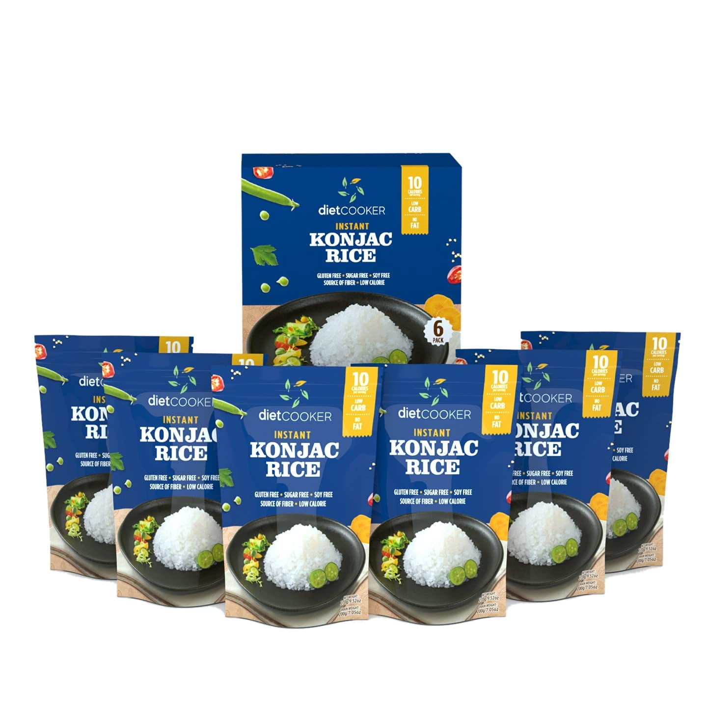 DIET COOKER Fast Cook Shirataki Rice, 6 Pack Konja