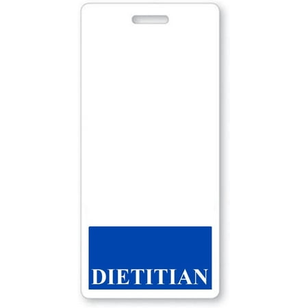 DIETITIAN Badge Buddy - Vertical Heavy Duty Spill & Tear Resistant Cards - 2 Sided Quick Role Identifier ID Buddies for Dietitians - Specialist ID (Blue)