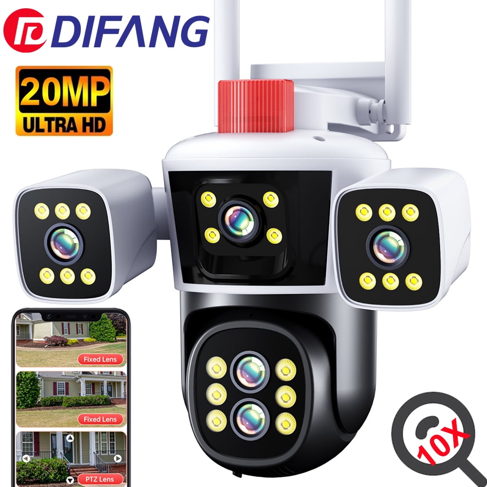 DIFANG 10X Zoom WiFi Security Camera Outdoor, Color Night Vision ...